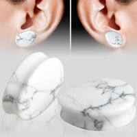 1 Pair Vintage Style Marble Natural Stone Turquoise Obsidian Ear Studs main image 5