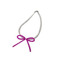 Simple Style Bow Knot Artificial Crystal Artificial Pearl Beaded Women's Pendant Necklace main image 4