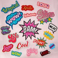 Fashion Cartoon Letters Embroidered Cloth Stickers Broderie Diy Patch main image 1