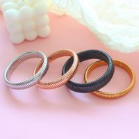 Streetwear Solid Color 304 Stainless Steel 18K Gold Plated Bangle In Bulk main image 4