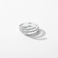 Ig-stil Elegant Einfacher Stil Linien Sterling Silber Überzug Inlay Zirkon Überzogen Mit Rhodium Ringe main image 1