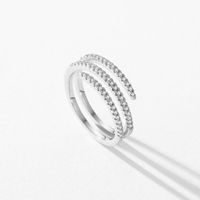 Ig-stil Elegant Einfacher Stil Linien Sterling Silber Überzug Inlay Zirkon Überzogen Mit Rhodium Ringe main image 3