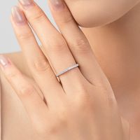 Simple Style Classic Style Round Sterling Silver Plating Inlay Zircon 14k Gold Plated Rhodium Plated Rings main image 4