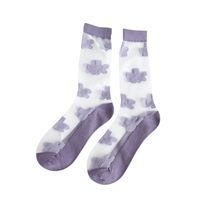 Women's Sweet Flower Polyester Jacquard Crew Socks A Pair main image 3