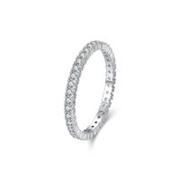 Simple Style Classic Style Round Sterling Silver Plating Inlay Zircon 14k Gold Plated Rhodium Plated Rings sku image 1