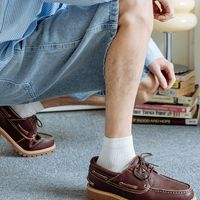 Men's Casual Solid Color Cotton Crew Socks A Pair main image 4