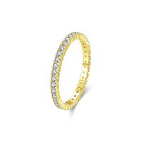 Style Simple Style Classique Rond Argent Sterling Placage Incruster Zircon Plaqué Or 14k Plaqué Rhodium Anneaux sku image 10