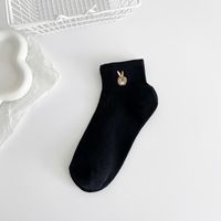 Women's Casual Heart Shape Solid Color Bow Knot Cotton Jacquard Crew Socks A Pair sku image 8