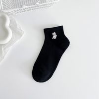 Women's Casual Heart Shape Solid Color Bow Knot Cotton Jacquard Crew Socks A Pair sku image 7