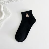 Women's Casual Heart Shape Solid Color Bow Knot Cotton Jacquard Crew Socks A Pair sku image 10