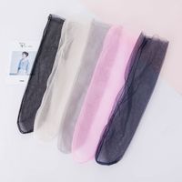 Women's Japanese Style Solid Color Nylon Crew Socks A Pair main image 4