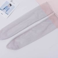 Femmes Style Japonais Couleur Unie Nylon Crew Socks Une Paire sku image 3