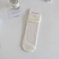 Women's Simple Style Solid Color Cotton Mesh Crew Socks A Pair sku image 2