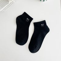 Frau Preppy-stil Herzform Baumwolle Crew Socken Ein Paar sku image 6