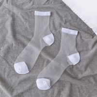 Women's Japanese Style Heart Shape Solid Color Nylon Polyester Jacquard Crew Socks A Pair sku image 1
