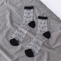 Women's Japanese Style Heart Shape Solid Color Nylon Polyester Jacquard Crew Socks A Pair sku image 6