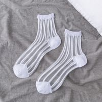 Women's Japanese Style Heart Shape Solid Color Nylon Polyester Jacquard Crew Socks A Pair sku image 7