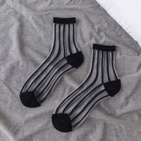 Women's Japanese Style Heart Shape Solid Color Nylon Polyester Jacquard Crew Socks A Pair sku image 8