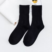 Women's Sports Solid Color Cotton Crew Socks A Pair sku image 2