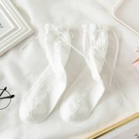 Women's Sweet Heart Shape Cotton Jacquard Crew Socks A Pair sku image 2