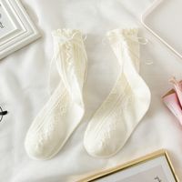 Women's Sweet Heart Shape Cotton Jacquard Crew Socks A Pair sku image 4