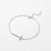 Simple Style Classic Style Cross Sterling Silver Plating Rhodium Plated Bracelets main image 1