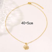 Stainless Steel 18K Gold Plated Simple Style Commute Plating Inlay Maple Leaf Zircon Pendant Necklace main image 5
