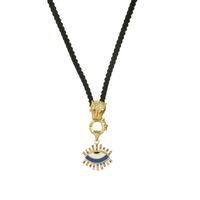 Streetwear Gossip Devil's Eye Copper Plating Inlay Zircon Gold Plated Pendant Necklace sku image 1
