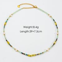 Casual Simple Style Multicolor Natural Stone Freshwater Pearl Shell Beaded Handmade Plating Necklace sku image 28