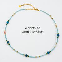 Casual Simple Style Multicolor Natural Stone Freshwater Pearl Shell Beaded Handmade Plating Necklace sku image 29