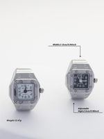 Lässig Einfacher Stil Uhr Rostfreier Stahl Legierung Überzug Versilbert Männer Ringe main image 3