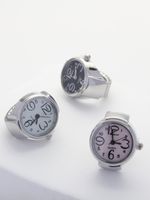 Casual Simple Style Clock Stainless Steel Alloy Plating Silver Plated Women's Open Rings main image 5