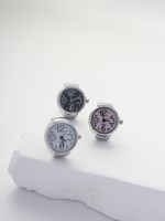 Casual Simple Style Clock Stainless Steel Alloy Plating Silver Plated Women's Open Rings main image 6