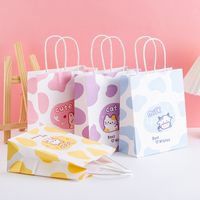 Cartoon Style Cute Animal Cow Pattern Kraft Paper Party Gift Bags main image 1