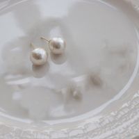 1 Paire Dame Perle Placage Matériaux Mixtes Boucles D'oreilles sku image 1