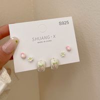 1 Set Sweet Flower Enamel Alloy Ear Studs sku image 2