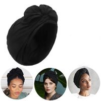 Femmes Style Simple Couleur Unie Noeud Papillon Sans Gouttière Bonnet sku image 1