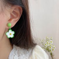 1 Pair Sweet Flower Enamel Inlay Alloy Artificial Pearls Artificial Diamond Ear Studs main image 3
