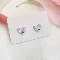 Sweet Flower Plating Alloy Earrings sku image 5