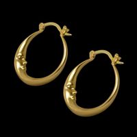 1 Pair Simple Style Moon Plating Alloy Earrings main image 5