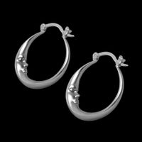 1 Pair Simple Style Moon Plating Alloy Earrings main image 3
