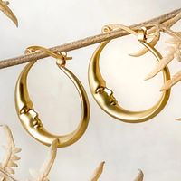 1 Pair Simple Style Moon Plating Alloy Earrings main image 2