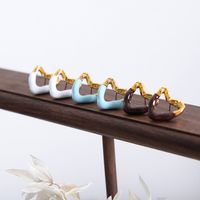 1 Pair Ig Style Simple Style Heart Shape Enamel Plating Hollow Out Titanium Steel Ear Studs main image 3