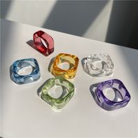 Wholesale Jewelry Simple Style Solid Color Arylic Rings main image 4