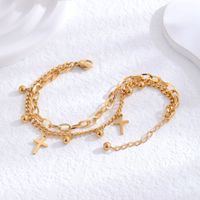 IG Style Simple Style Cross 304 Stainless Steel 18K Gold Plated Bracelets In Bulk main image 4