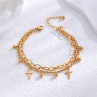 IG Style Simple Style Cross 304 Stainless Steel 18K Gold Plated Bracelets In Bulk main image 5