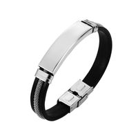 Einfacher Stil Geometrisch Kieselgel Titan Stahl Überzug Unisex Armband main image 3