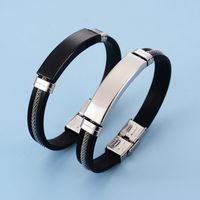 Simple Style Geometric Silica Gel Titanium Steel Plating Unisex Wristband main image 2