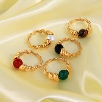 Simple Style Commute Round Stainless Steel 18k Gold Plated Rings In Bulk main image 1