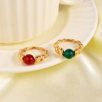 Simple Style Commute Round Stainless Steel 18k Gold Plated Rings In Bulk main image 4